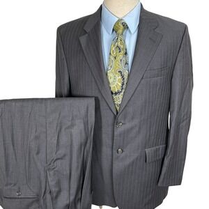 Lauren Ralph Lauren Suit Men 42R 33W 31L Gray Pinstripe Classic Formal